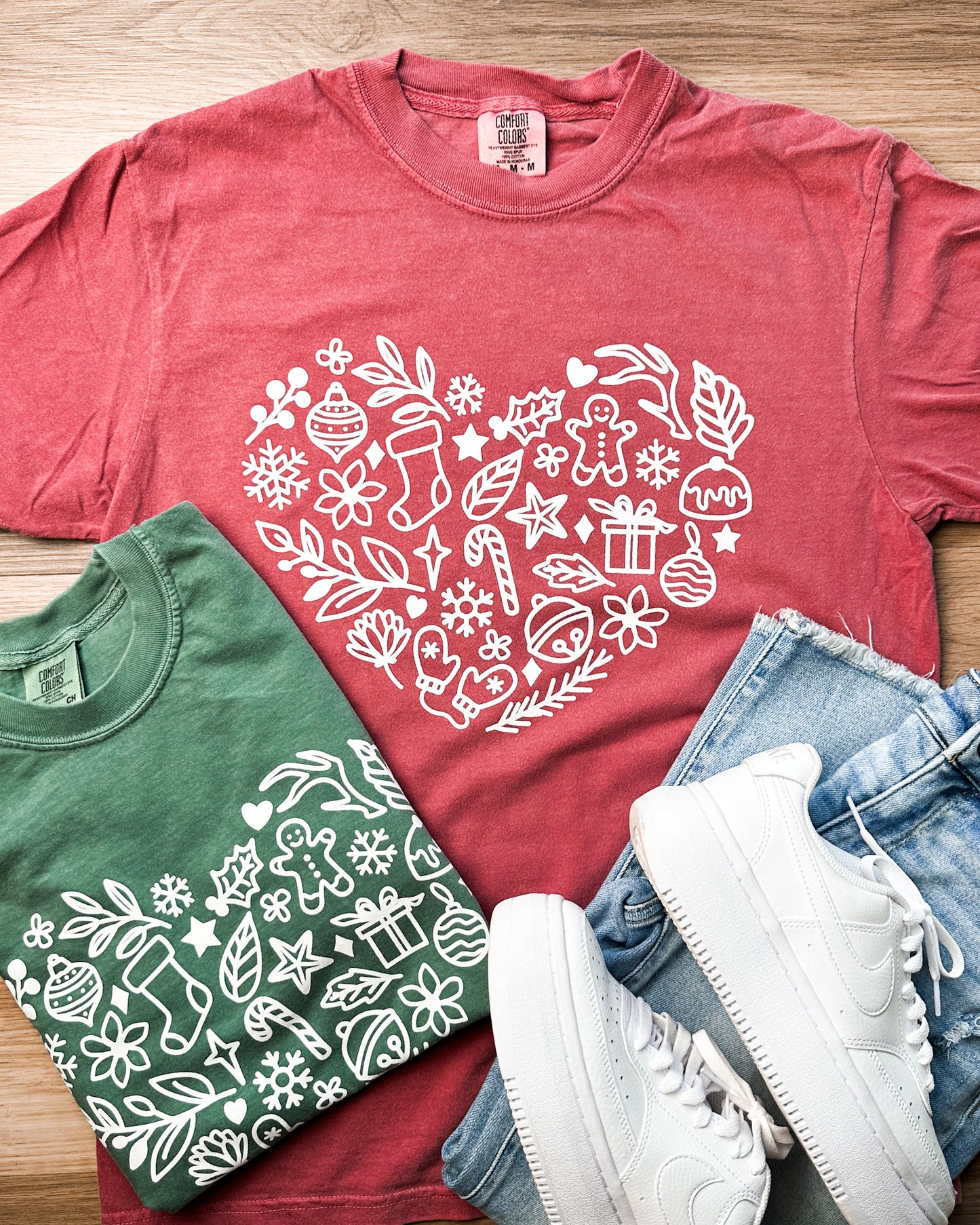 Festive Heart Comfort Colors Tee