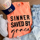 Sinner Saved By Grace Graphic Tee | Comfort Colors